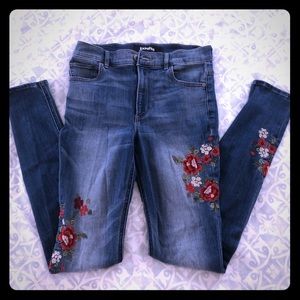 Express Floral Denim Stretch Legging Jeans